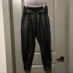 Aerie faux leather joggers